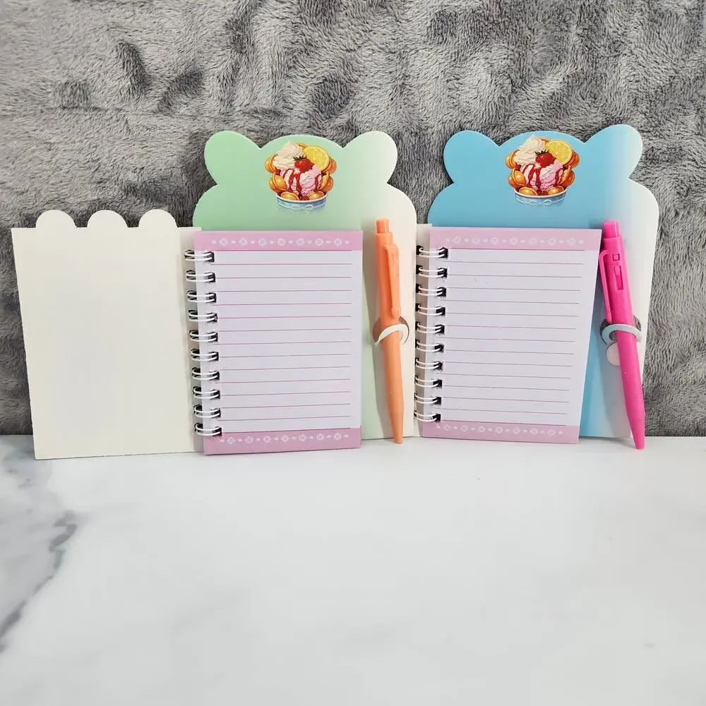 2 Spiral Pocket Notebook/Pen Ice Cream Cones & Treats 4x5.5